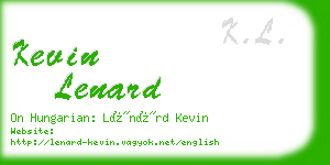 kevin lenard business card